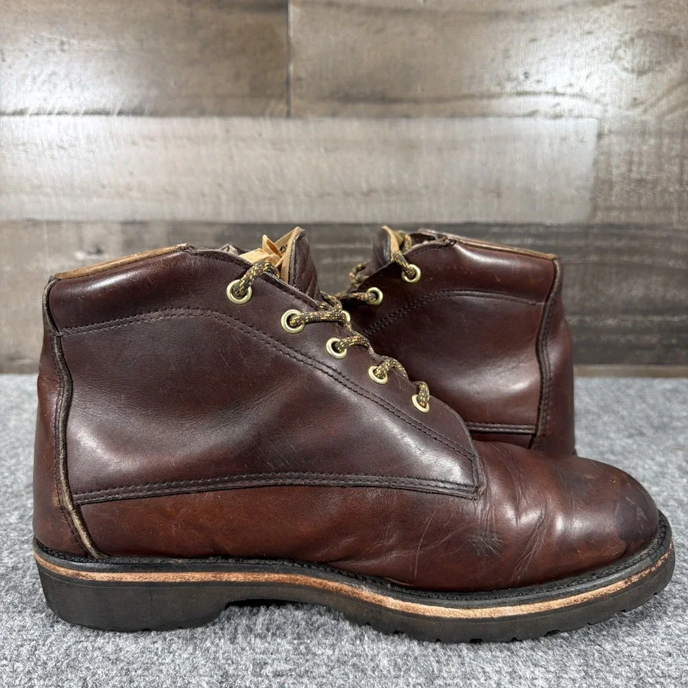 Vintage Filson Brown Leather Boots Mens 9 D Field Chukka Smooth Toe Gumlite